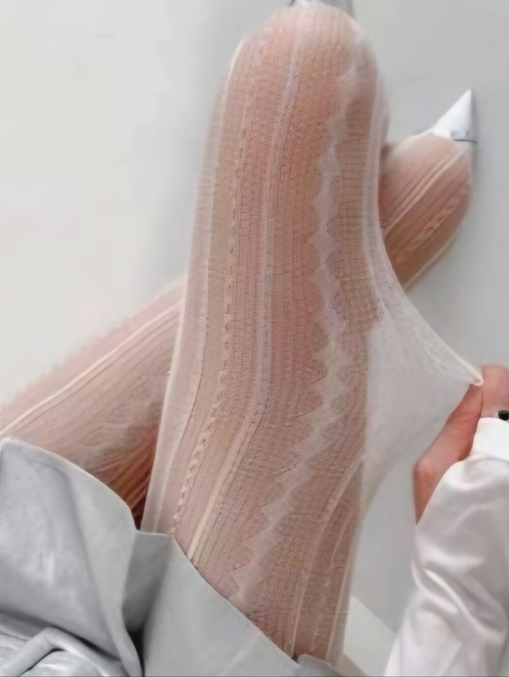 NWT, White Fishnet Patterned Tights, One Size